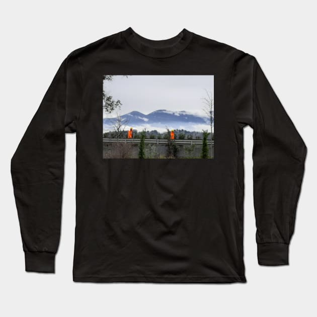 Mountain and men Long Sleeve T-Shirt by Stephfuccio.com